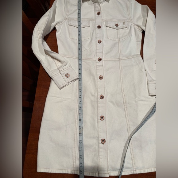 Frye Cream Demim Dress 100% Cotton - Picture 9 of 11